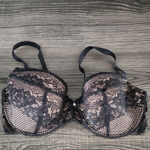 Adore Me Lightly Lined Black Lace Bra
